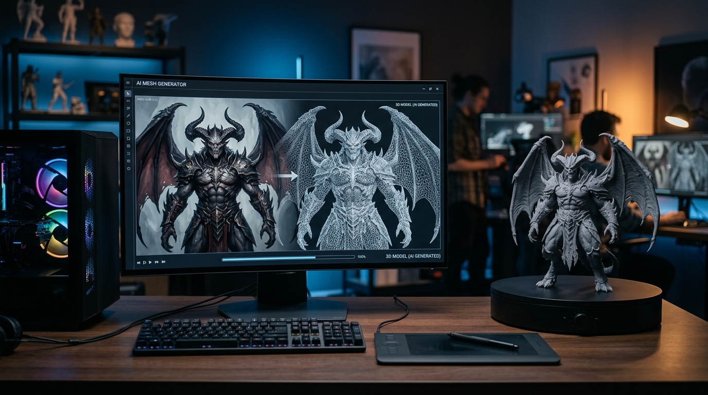 AI-Driven 3D Mesh Generation: Transforming 2D Art into Collectible Sculptures & STL Files